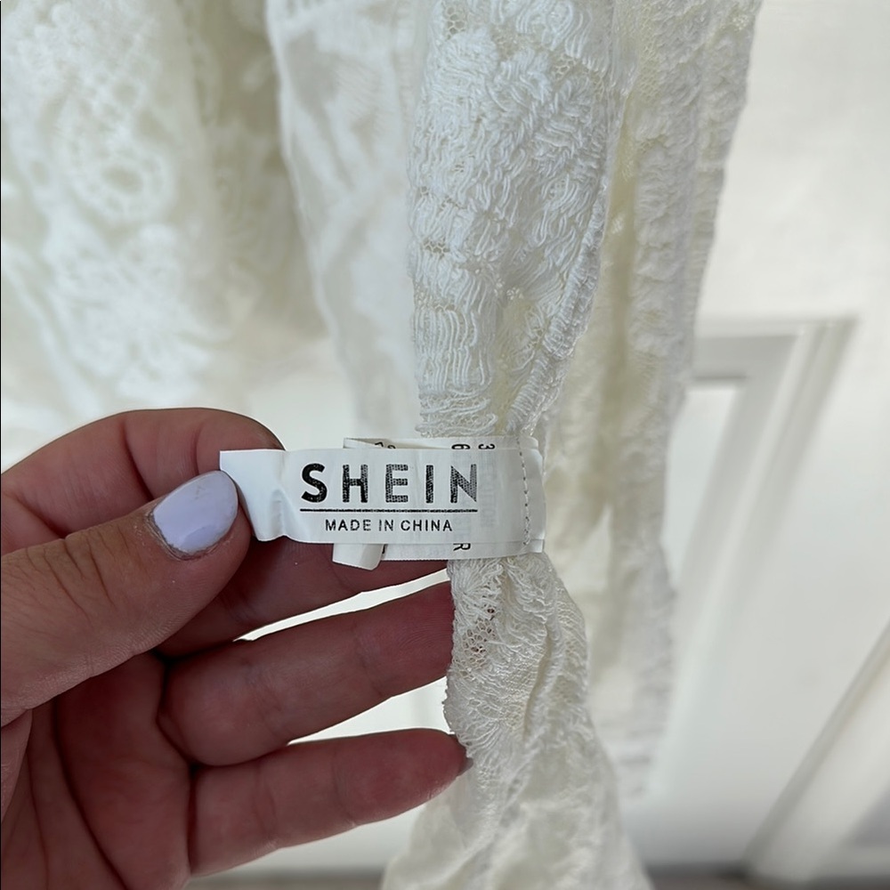 SHEIN Elegant Lace Coverup - White - Picture 3 of 4